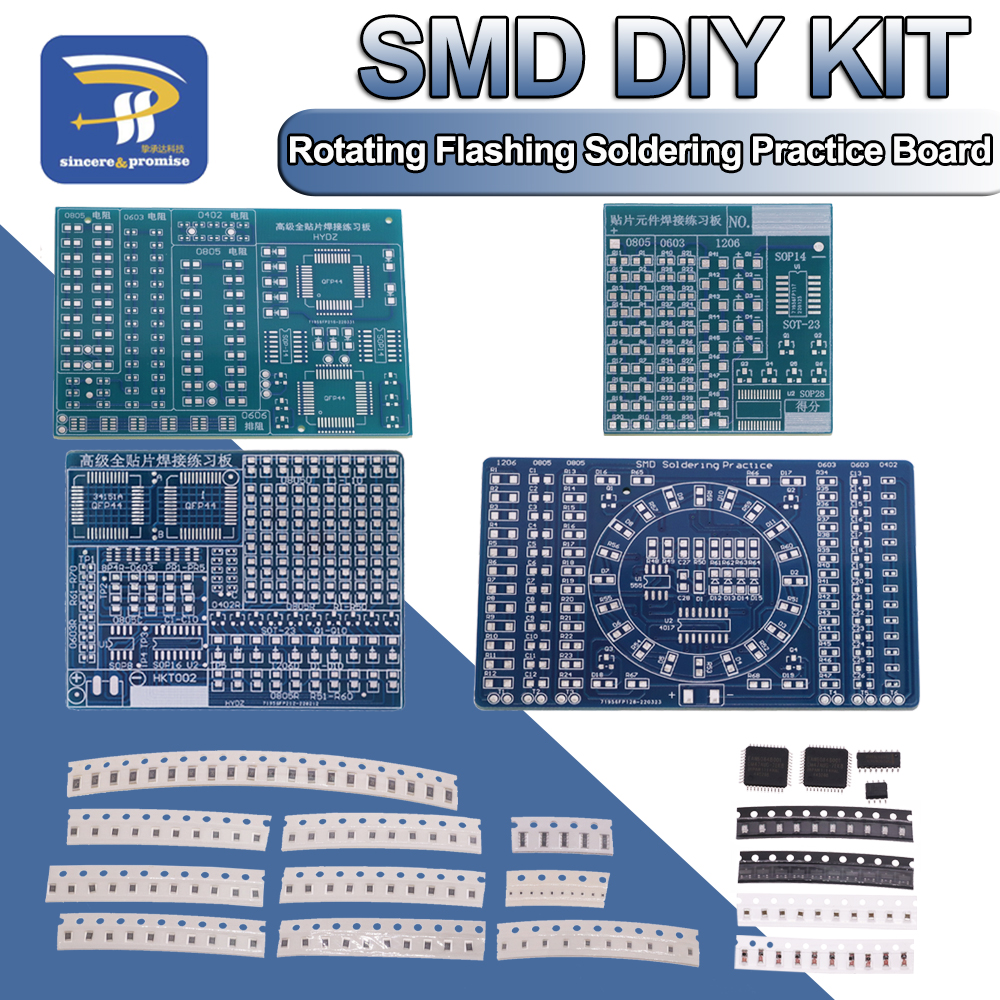 Diy Electronics For Adults - SMD NE555 CD4017 Rotating Flashing LED