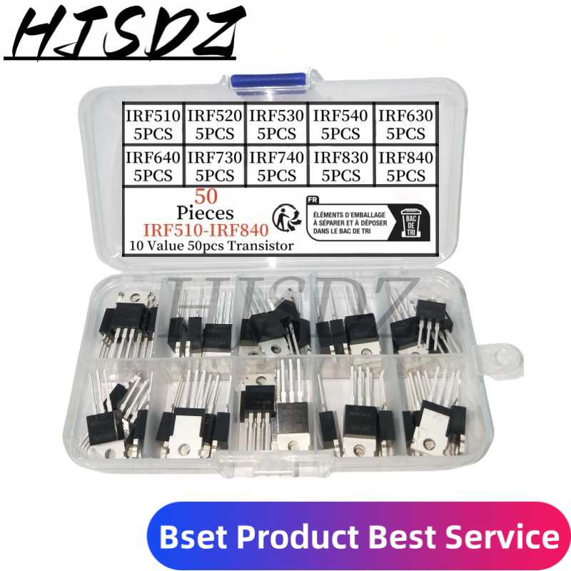 Mosfet Transistor Set - 50 Uds 10 tipos Kit surtido