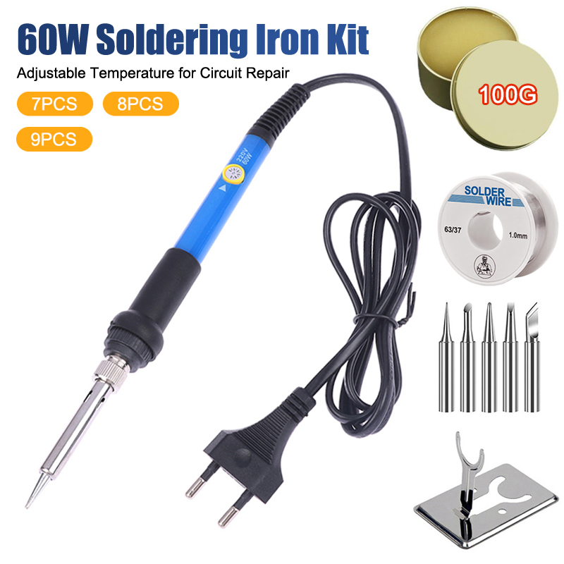 Adjustable Temp 220V 60W Elect - Soldering Iron Kit 评论和价格