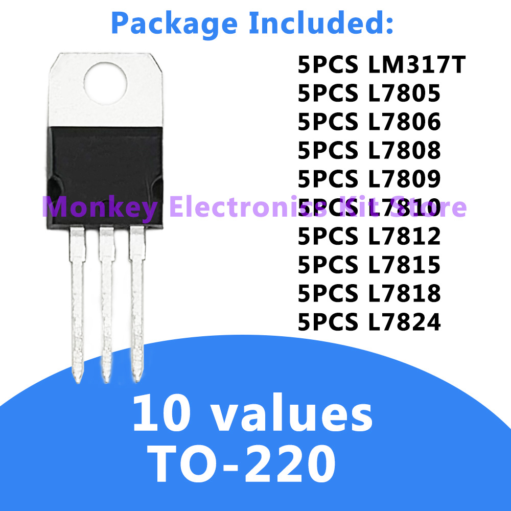 50PCS TO-220 Kit Voltage Regul - Mosfet Transistor Set 评论和价格