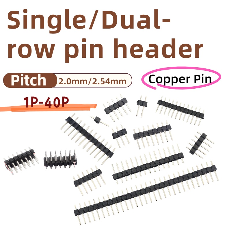 10PCS,2.54mm Pitch Single/Dual - Male Female Header Pin 评论和价格