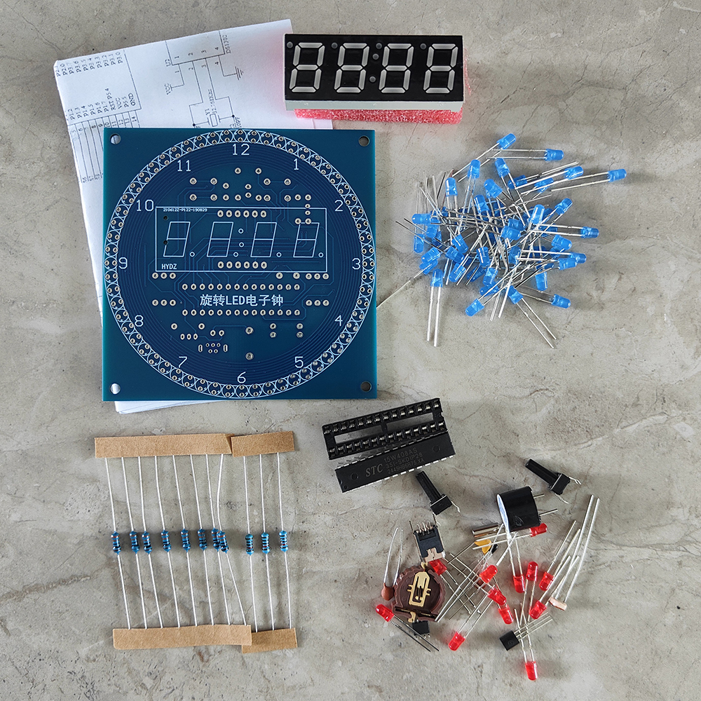 Rotating LED DIY Electronic Cl - Diy Electronics For Adults 评论和价格