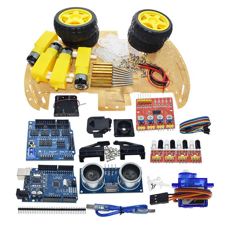 For Arduino UNO R3 Robot 4WD C - Diy Electronics India 评论和价格
