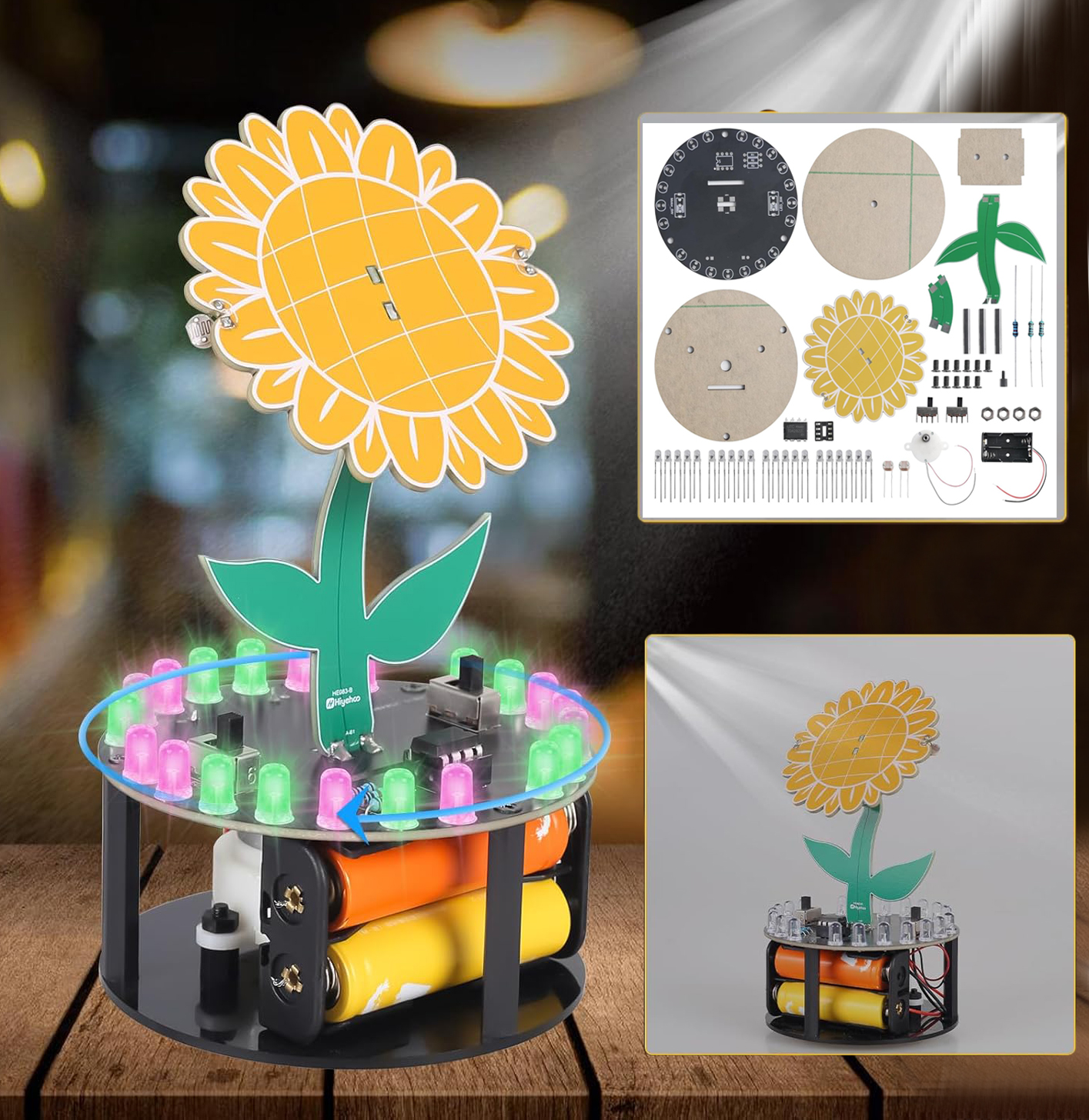 Light Chasing Sunflower Solder - Diy Electronics For Adults 评论和价格