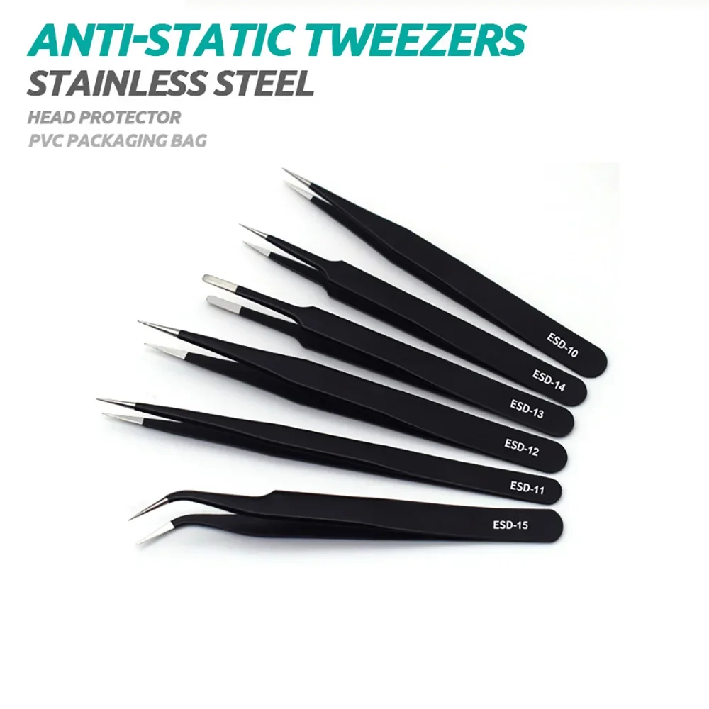 6pcs Precision Tweezers Set ES - Soldering Iron Kit 评论和价格