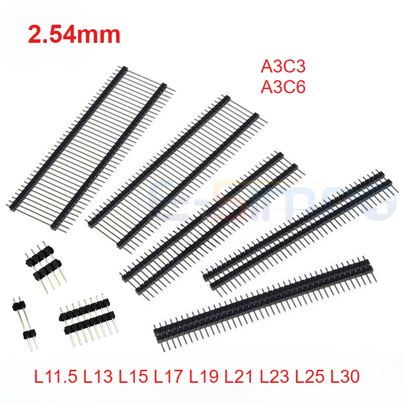 50pcs 2.54mm Gold Single Row D - Male Female Header Pin 评论和价格