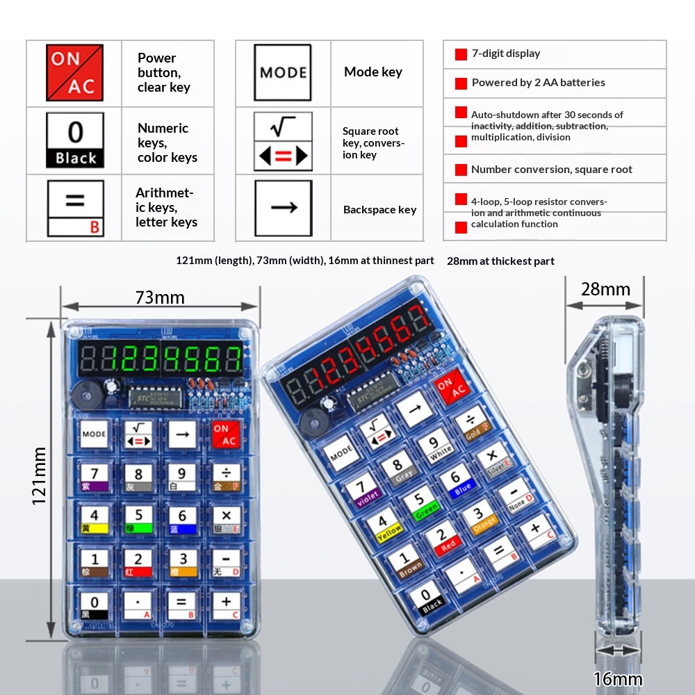Calculator Production Kit, Ele - Homemade Diy Electronics 评论和价格