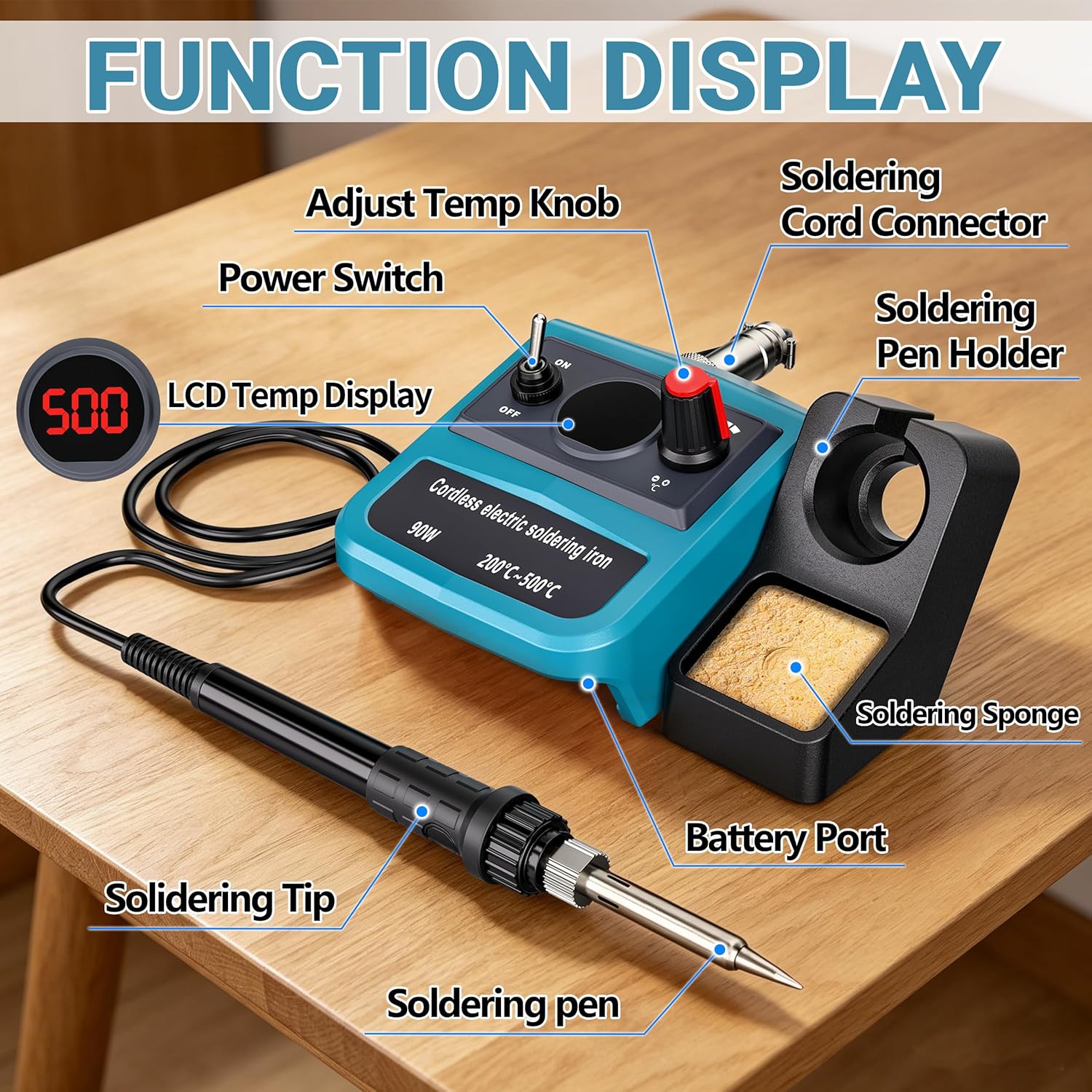 90W LED Digital Cordless Solde - Soldering Iron Kit 评论和价格