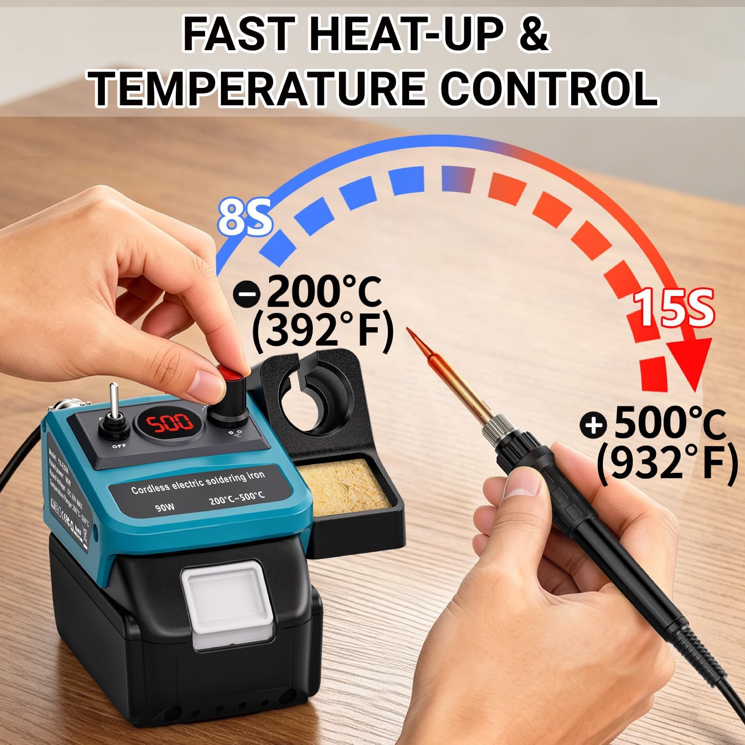 90W LED Digital Cordless Solde - Soldering Iron Kit 评论和价格