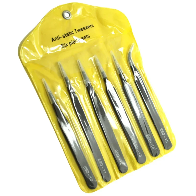 6PCS Precision Tweezers Set ES - Soldering Iron Kit 评论和价格