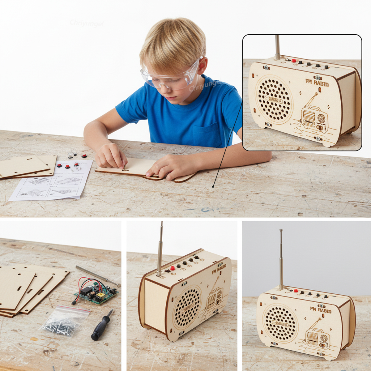 DIY Wooden Radio Kit Retro FM  - Diy Electronics Kids 评论和价格