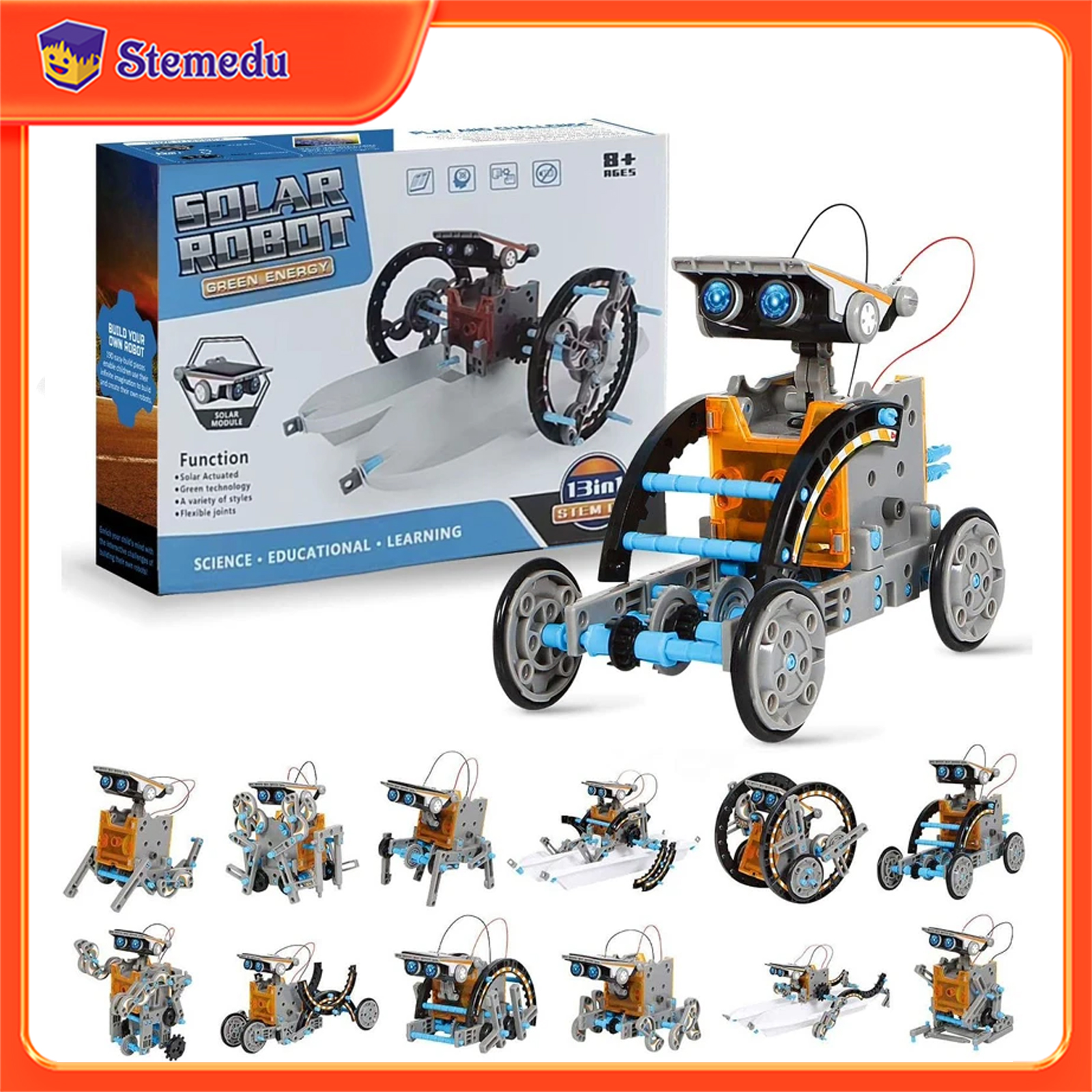 13 in 1 Solar Powered Robot Sc - Diy Electronics Kids 评论和价格