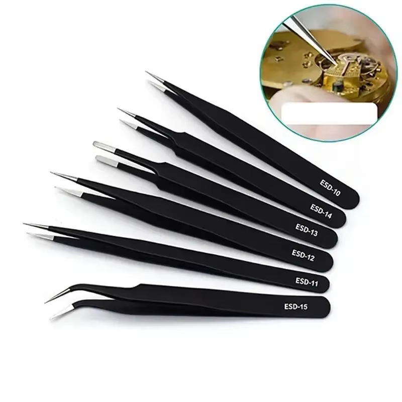 6pcs Precision Long Tweezers S - Soldering Iron Kit 评论和价格